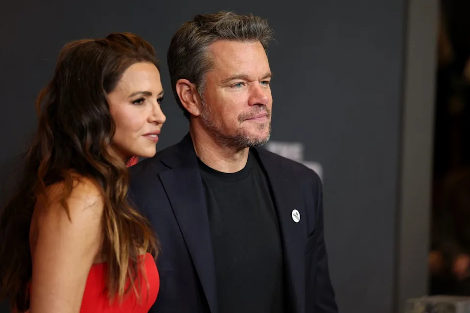 Luciana Damon and Matt Damon in New York City on January 13, 2026 Getty