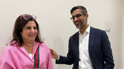 Farah Khan met Google CEO Sundar Pichai, sharing candid moments that showcased her humour. She posted photos of their interaction, expressing gratitude to YouTube India for hosting the encounter.