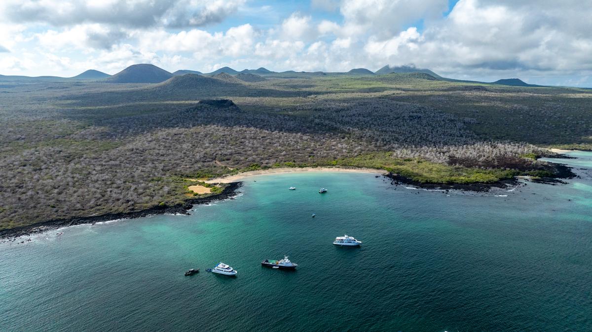 Aerial view of Floreana