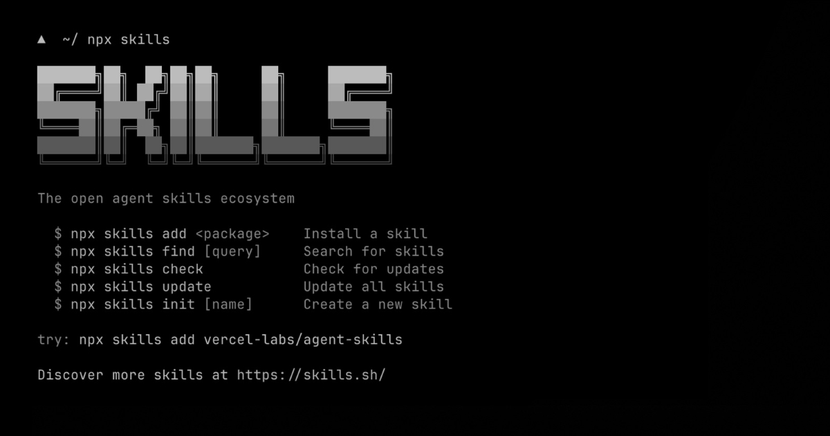 Vercel Introduces Skills.sh, an Open Ecosystem for Agent Commands