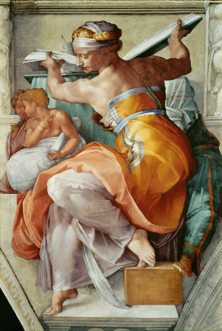 The Libyan Sibyl on the Sistine Chapel ceiling in the Vatican was painted by Michelangelo between 1508 and 1512.