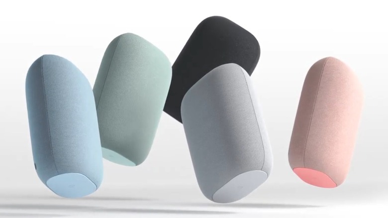 The color options for the Google Nest Audio smart speaker.