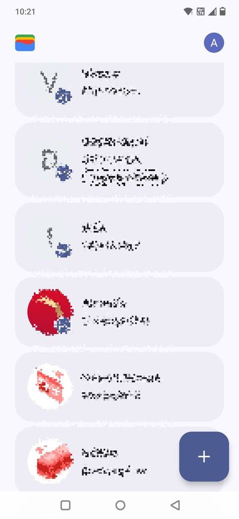 Screenshot showing the plus icon in Google Wallet