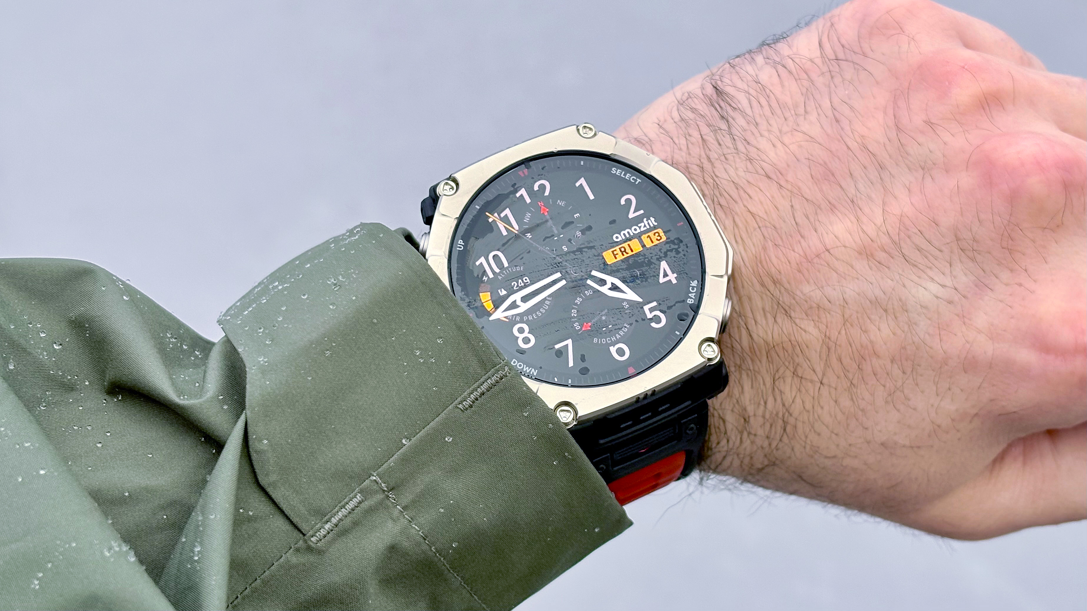 Close-up of the Amazfit T-Rex 2 Ultra smartwatch
