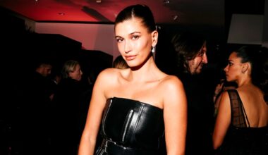 Hailey Bieber rocks sheer black dress at 'Wuthering Heights' premiere in Sydney