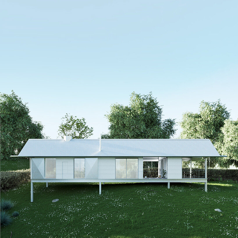 HANGHAR assembles steel-framed prefab residence in 48 hours on sloped spanish plot