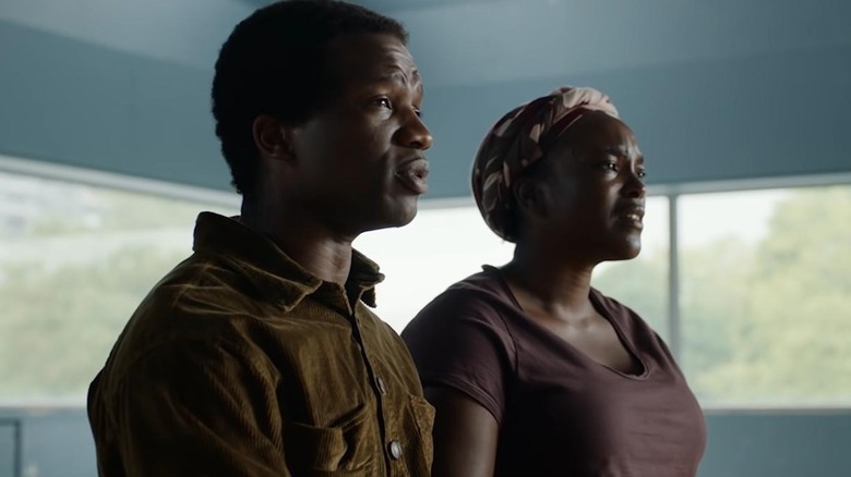 Sope Dirisu as Bol and Wunmi Mosaku as Rial, hoping for a better life in His House