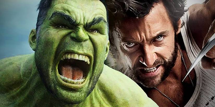 Hulk from MCU and Wolverine in X-Men Movie Art