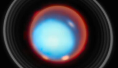 Tiranti et al. mapped the vertical structure of Uranus’ upper atmosphere, uncovering how temperature and charged particles vary with height across the planet. Image credit: NASA / ESA / CSA / Webb / STScI / P. Tiranti / H. Melin / M. Zamani, ESA & Webb.