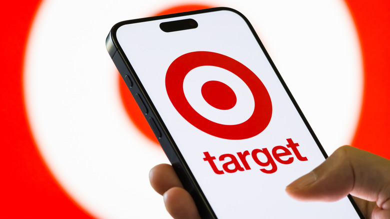 Smartphone with the Target app logo