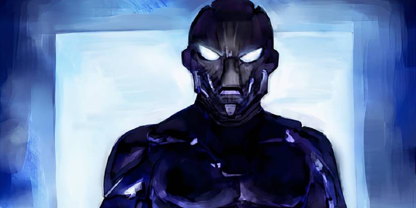 Iron Hero looking scary in Iron Hero