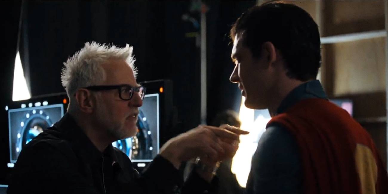 James Gunn discusses a scene with David Corenswet in Superman's behind the scenes