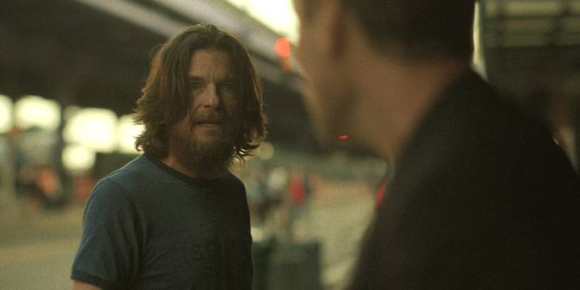 Jason Bateman looking at Jude Law in Black Rabbit