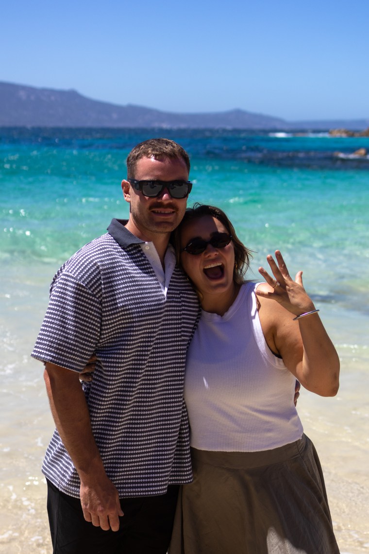 Kate Griffin shows off her engagement ring.