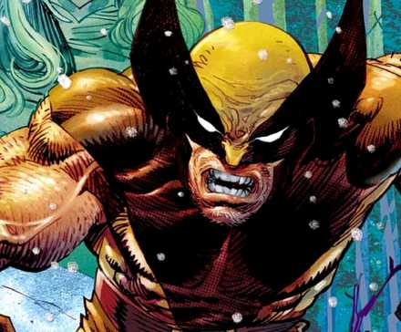 Logan runs through the snow wearing his tan and brown suit in Shadows of Tomorrow Wolverine cover