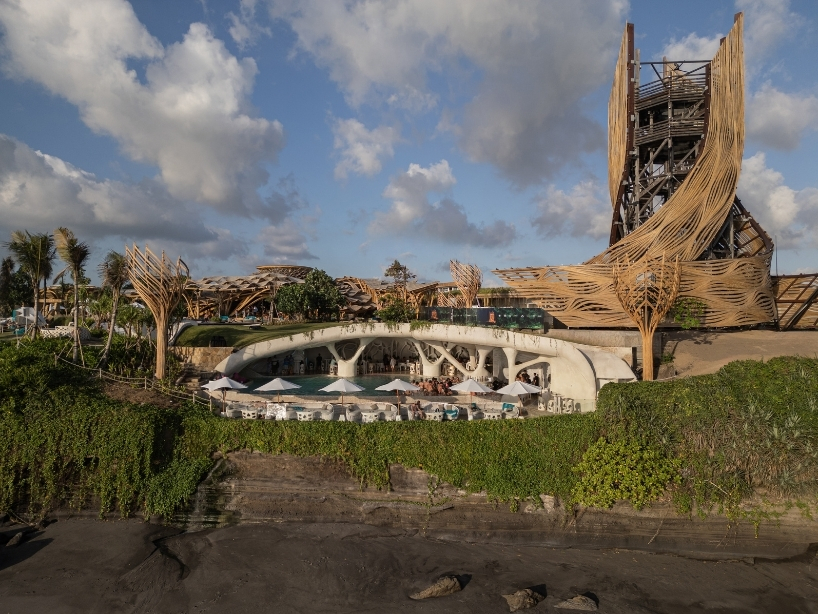fibonacci sequence inspires surrealist bamboo and basalt architecture of bali beach club - 2