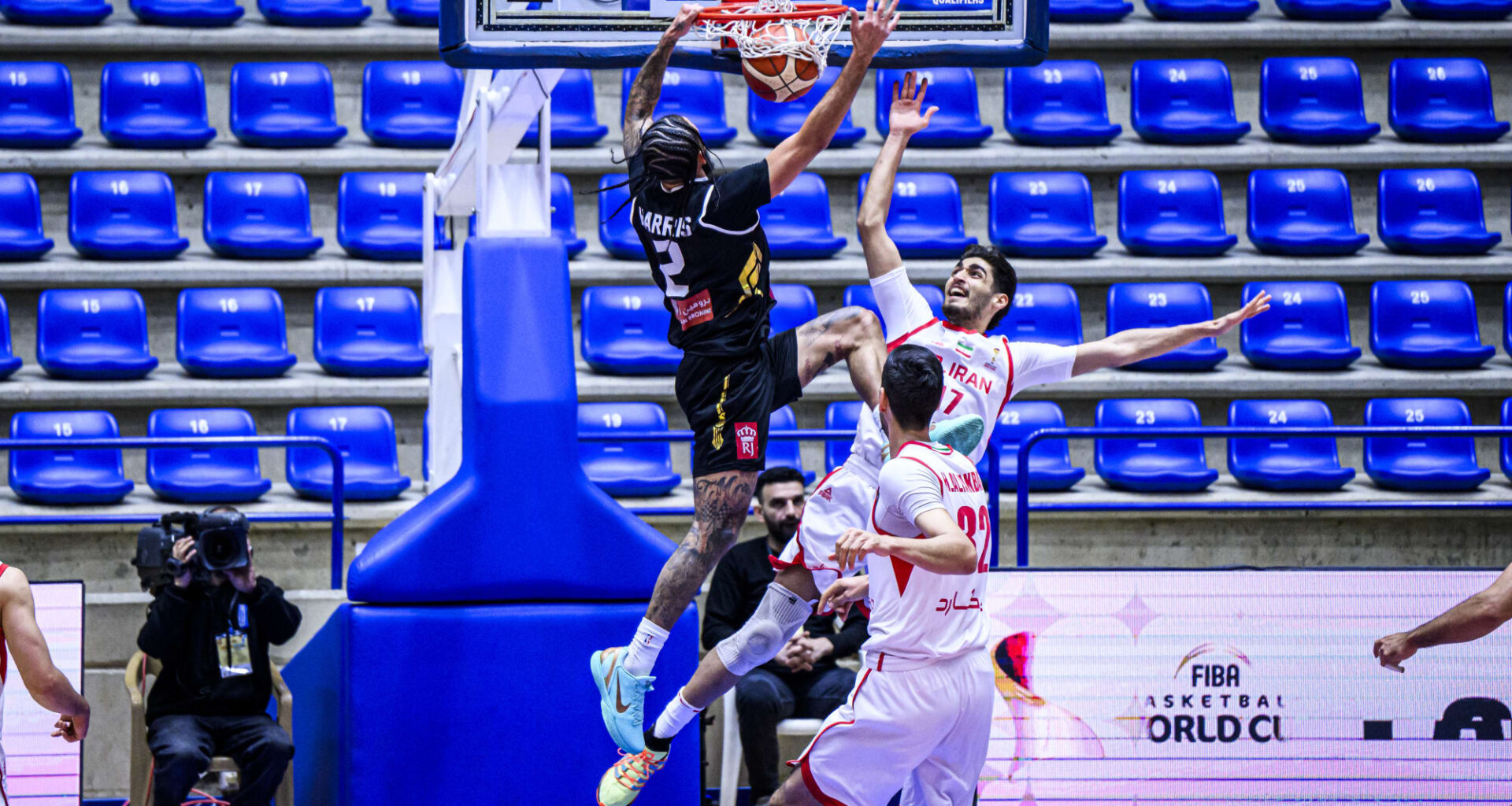 WATCH: Jalen Harris' poster dunk in Jordan's win over Iran