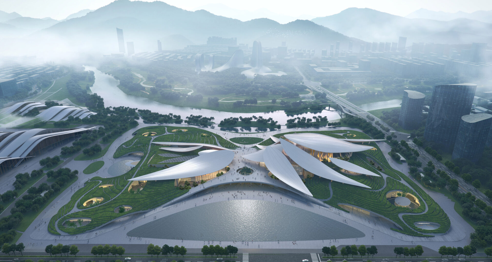 Render of Anji Culture and Art Center