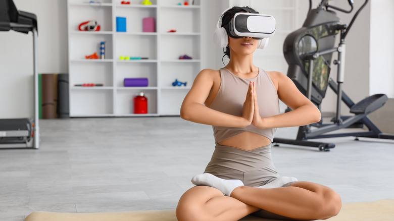 Meditating with a VR headset