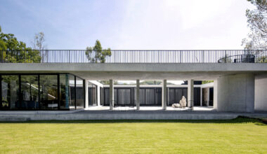 concrete residence by S-AR opens inward to patios in mexico