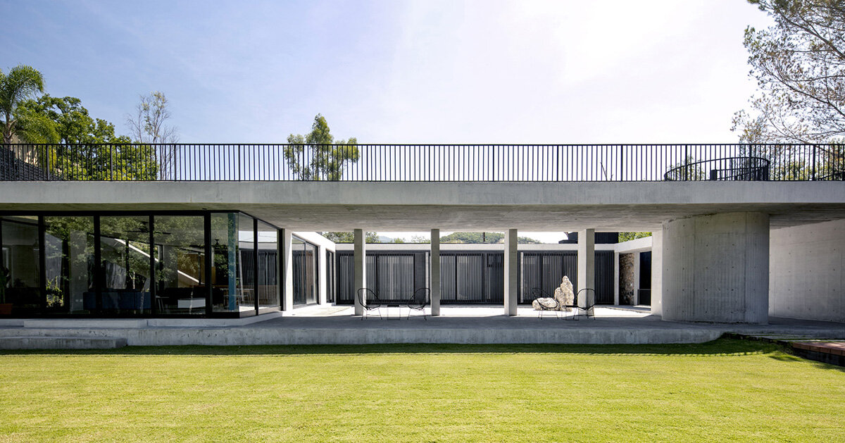 concrete residence by S-AR opens inward to patios in mexico