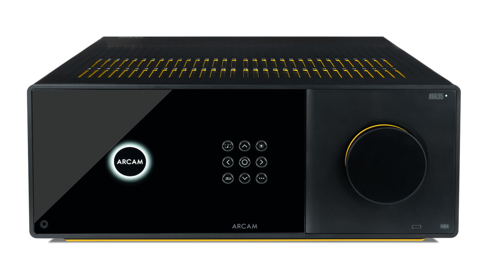 The Arcam AVA35 amplifier, pictured against a white background.