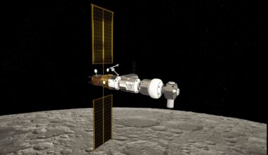 An artist's impression of the Lunar Gateway, the next structure to be launched by the partners of the International Space Station.