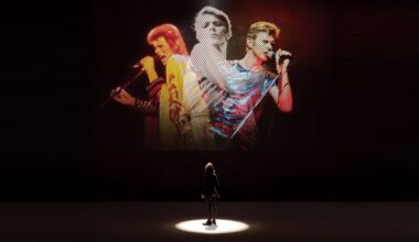 David Bowie immersive projection in a dark room