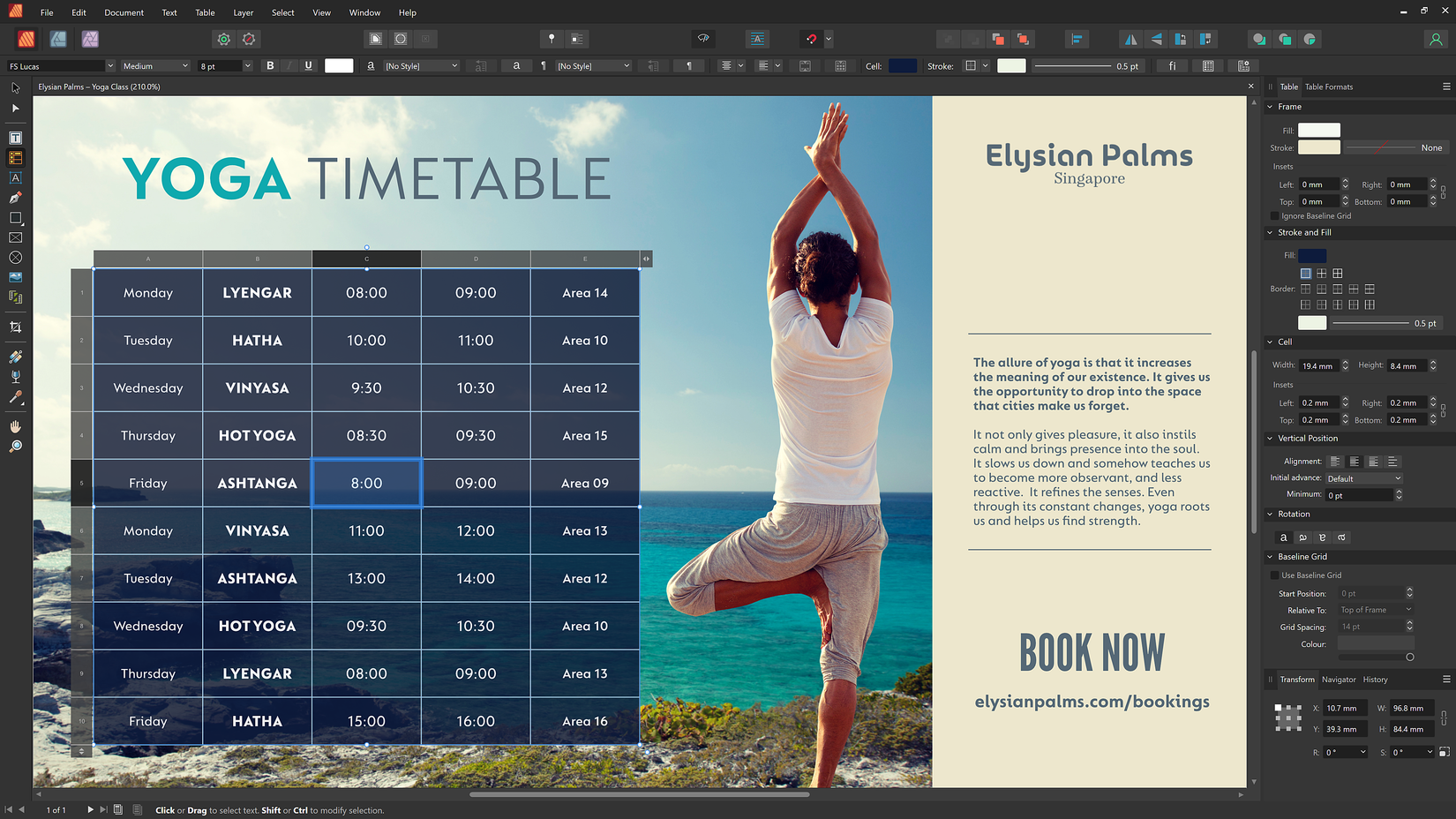 A sample project in Affinity Publisher.