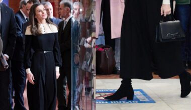 On Friday, Queen Letizia visited an exhibition at the Autonomous University of Madrid, arriving in slouchy black suede boots.
