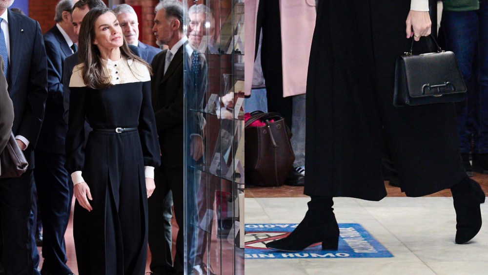 On Friday, Queen Letizia visited an exhibition at the Autonomous University of Madrid, arriving in slouchy black suede boots.