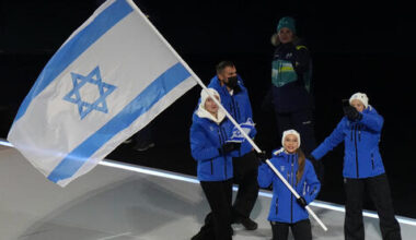 Israel carries its flag as the Winter Olympics open in Milan and Cortina