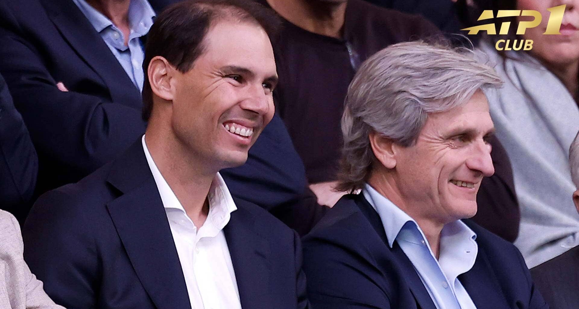 Rafael Nadal watches the Australian Open final alongside his agent Carlos Costa.