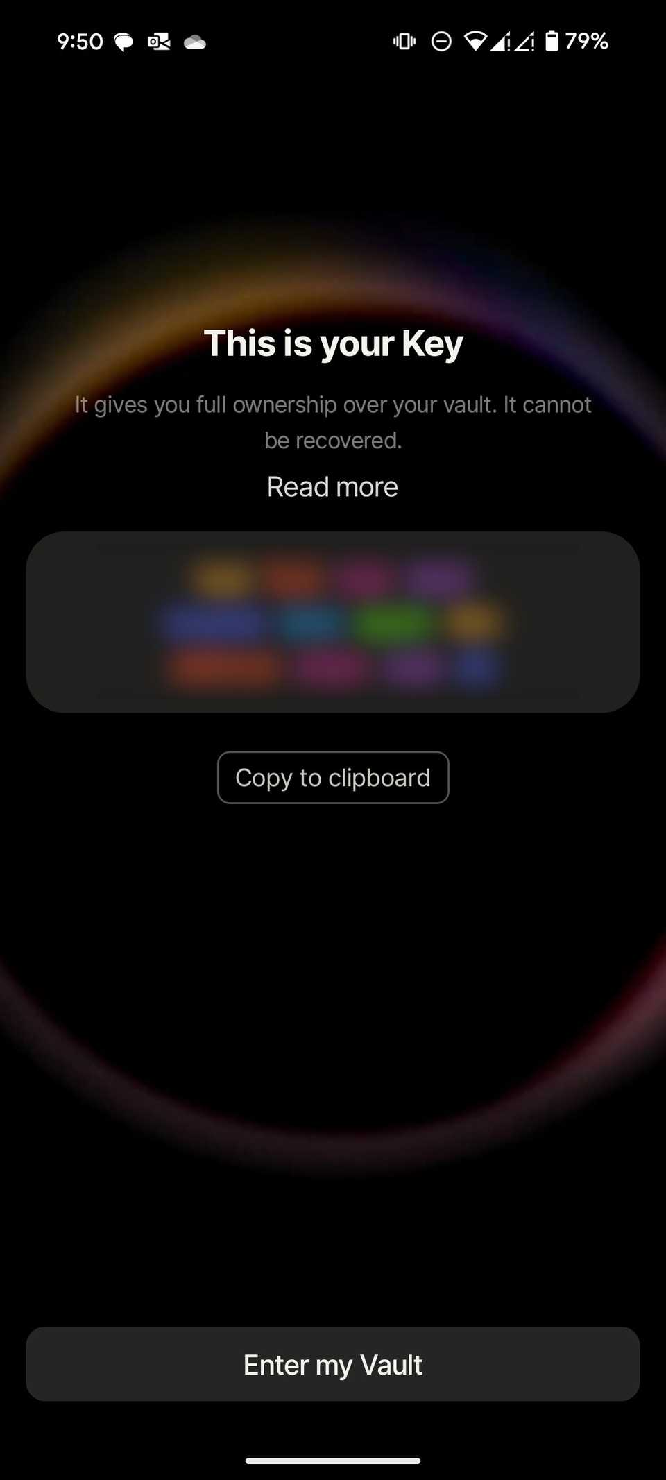 Encryption key for workspace
