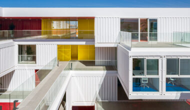 reused containers form incubator by carquero arquitectura in spain