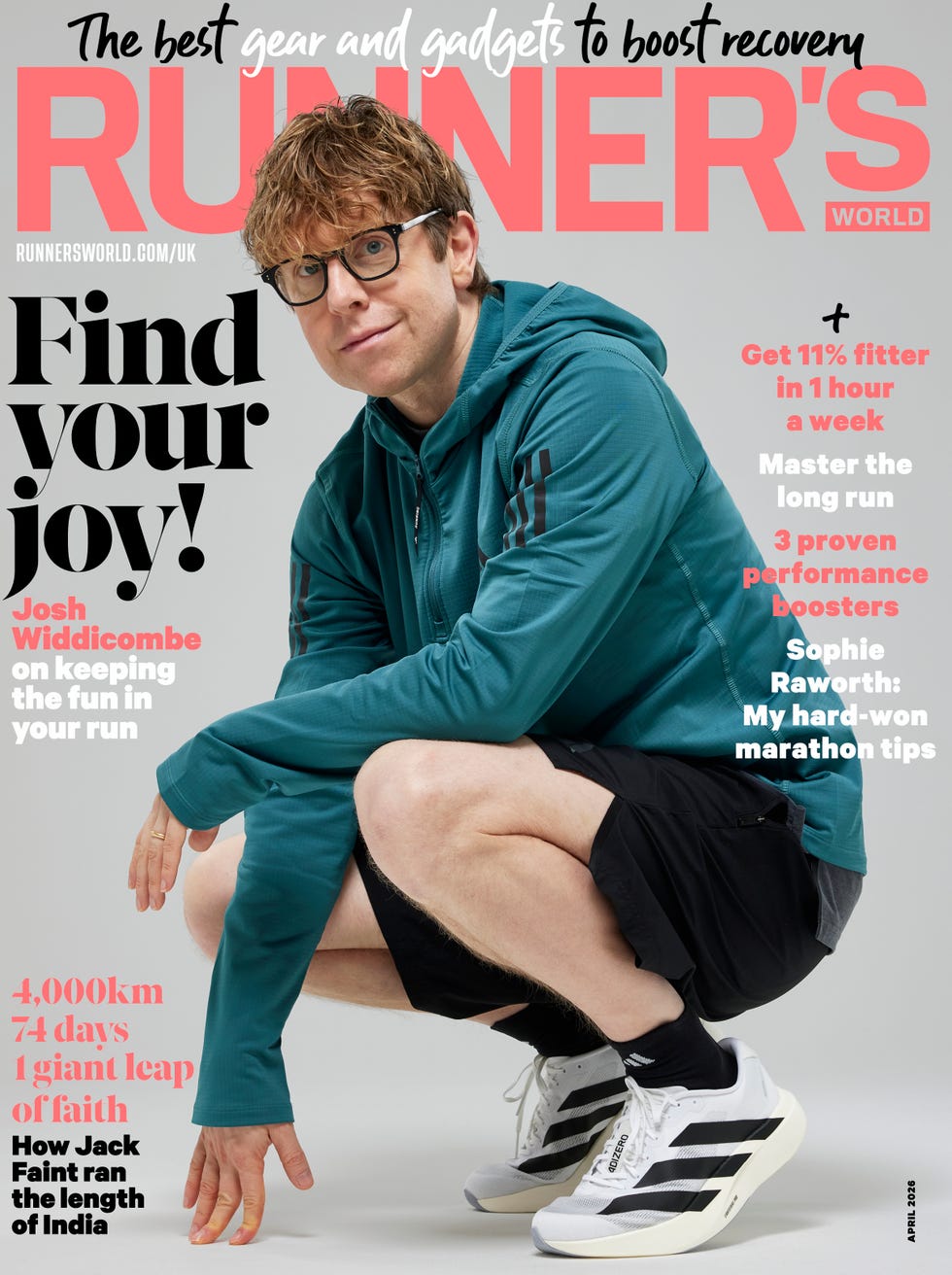 magazine cover featuring a runner and fitness tips