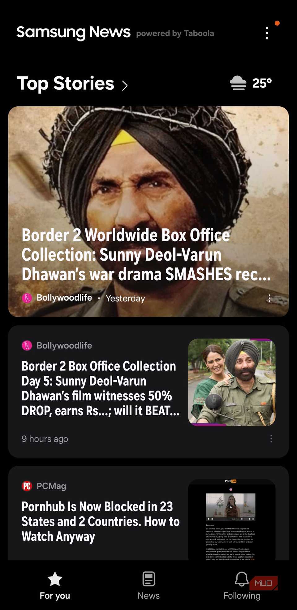 Samsung News on Galaxy phone