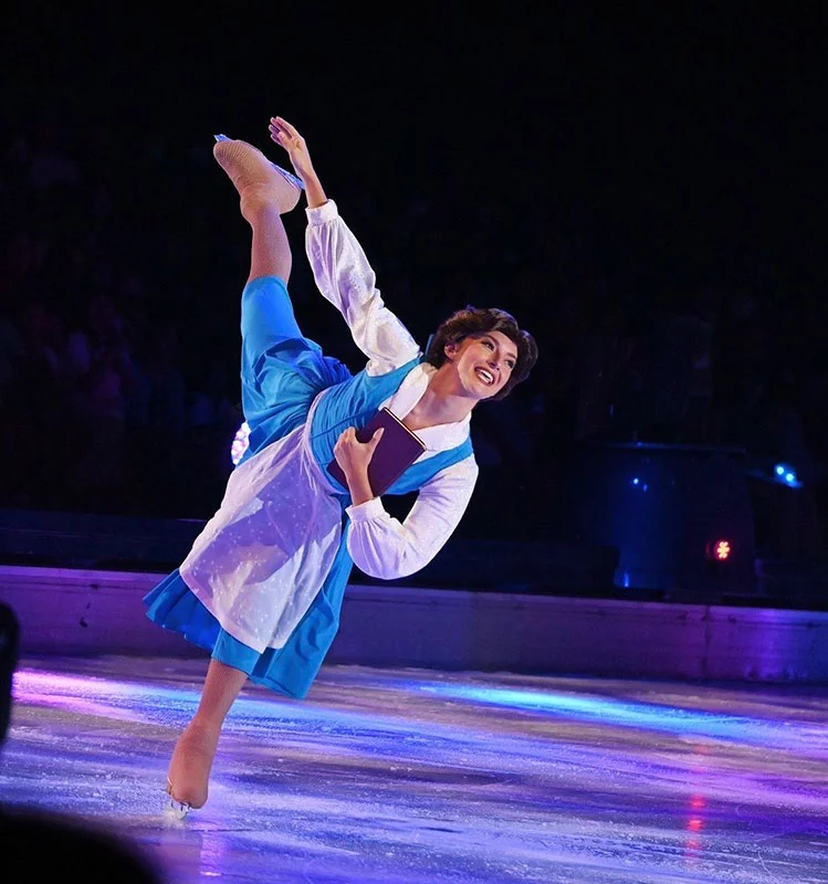 Sari brings the role of Belle from "Beauty and the Beast" to life as she travels the world performing for "Disney on Ice." Photo by Shiho Yoneyama.