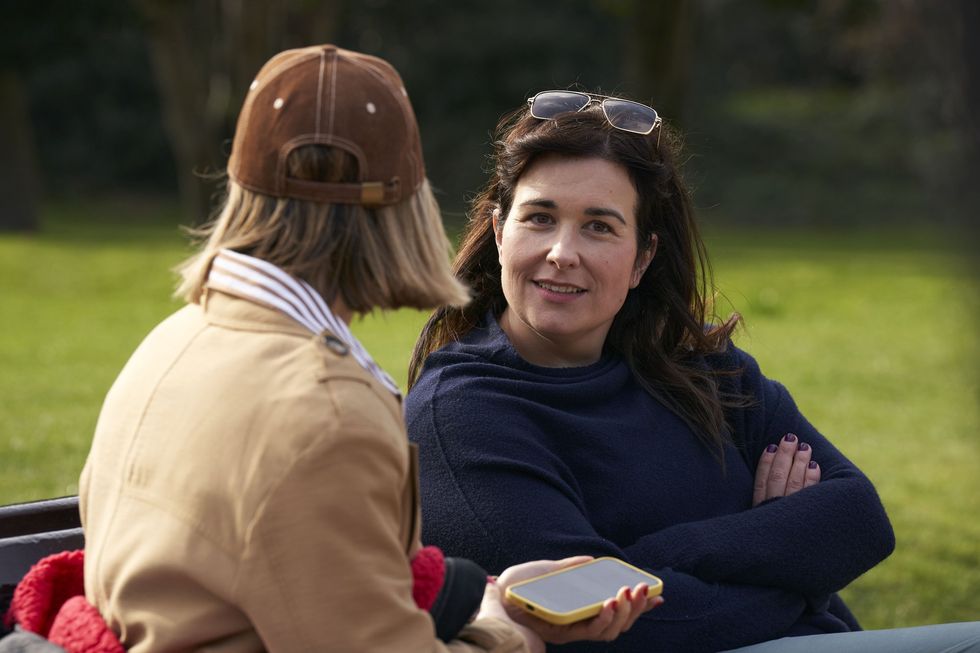 Stefanie Preissner (right) in BBC The Walsh Sisters