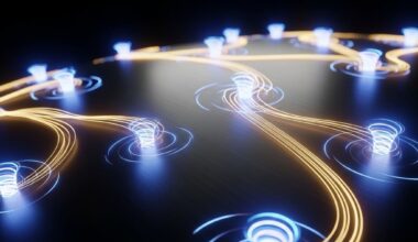 Superconducting surface with microscopic swirling vortices glowing at discrete points, smooth current flowing around them