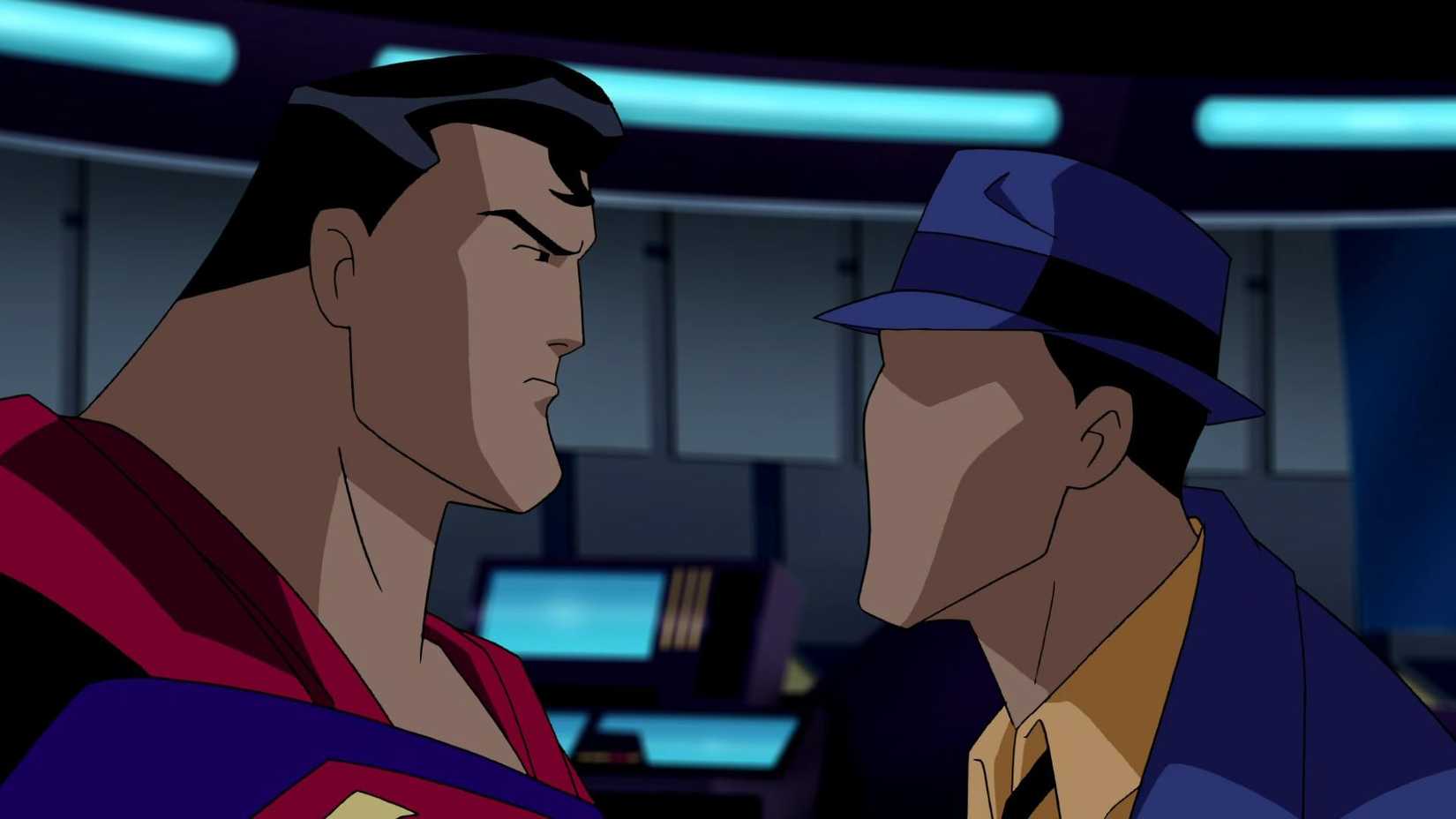 Superman and the Question stand toe to toe in Justice League Unlimited.