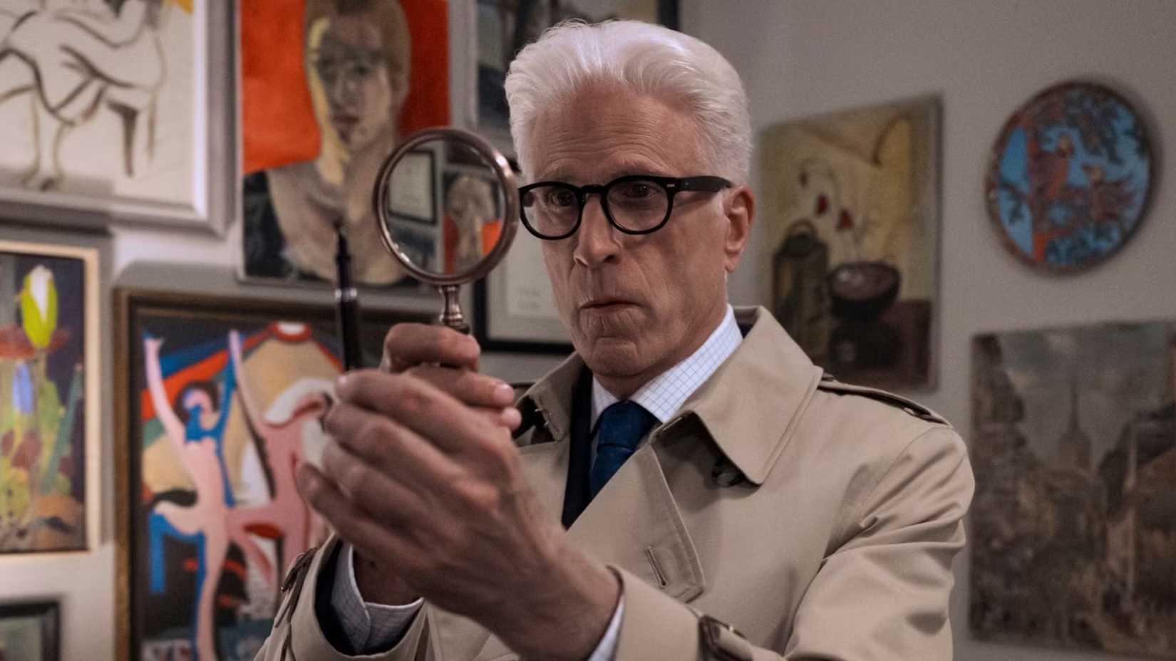 Ted Danson with magnifying glass in A Man on the Inside season 2