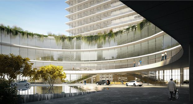 Rendering of the new Good Samaritan Hospital arrival area in West Palm Beach. (Skidmore, Owings & Merrill/Courtesy)