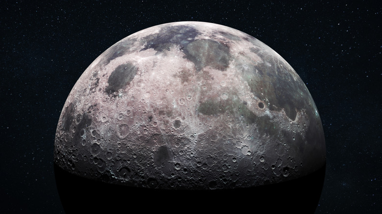 the moon in space