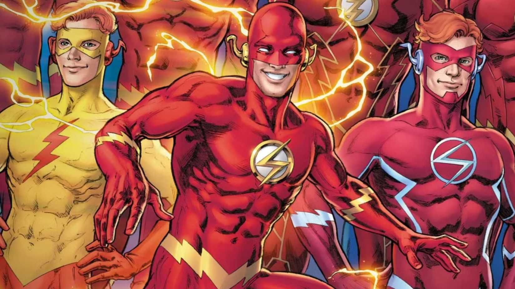 Three versions of Wally West as Flash