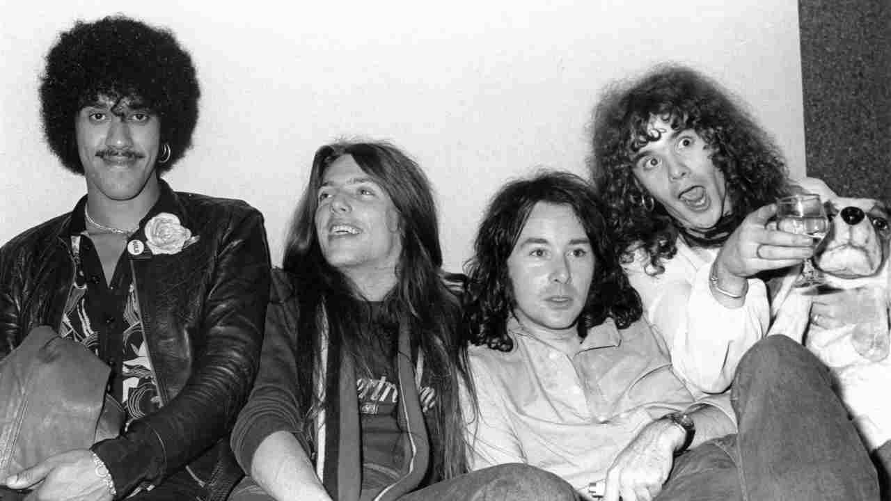 Thin Lizzy posing for a photograph in the mid-70s