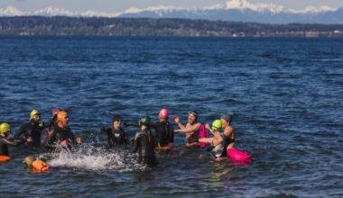 Seattle cold plungers dip in Puget Sound's frigid waters