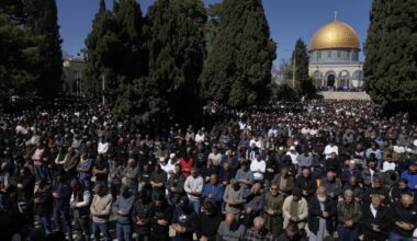 Muslims gather for first Friday prayers of Ramadan at Al-Aqsa mosque in Jerusalem