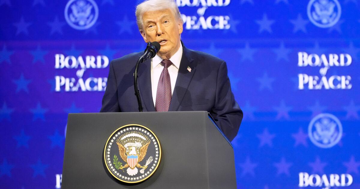 Trump aims to hold first meeting of 'Board of Peace' this month