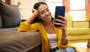 A person looking at a phone.